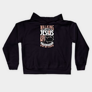 Jesus and dog - Swedish Lapphund Kids Hoodie